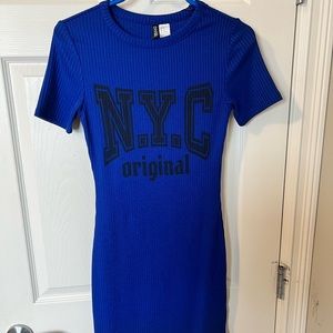 Graphic Ribbed Bodycon Dress